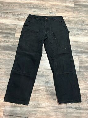 Carhartt B136 BLK Double Knee Carpenter Pants Mens 38 x 32 Vintage Great Look